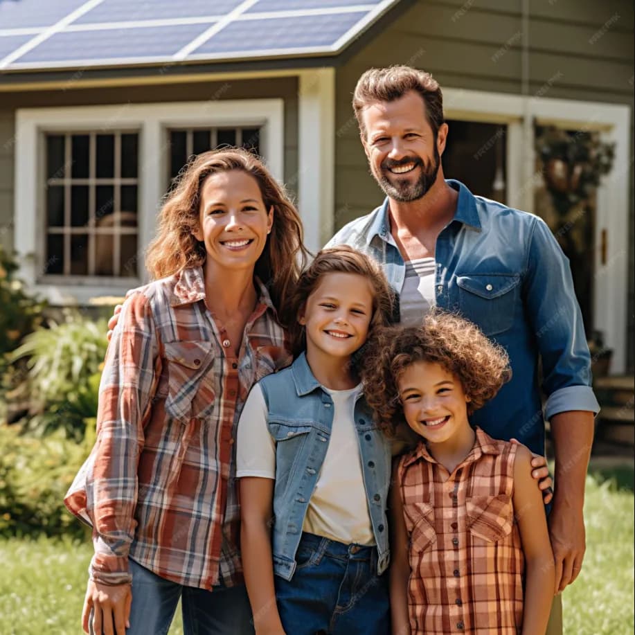 Happy family at home protected by DCSI security